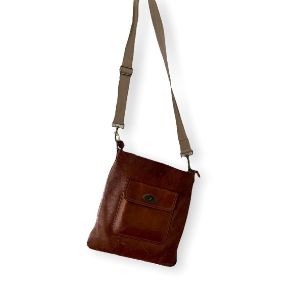 Natural Leather Crossbody Bag 